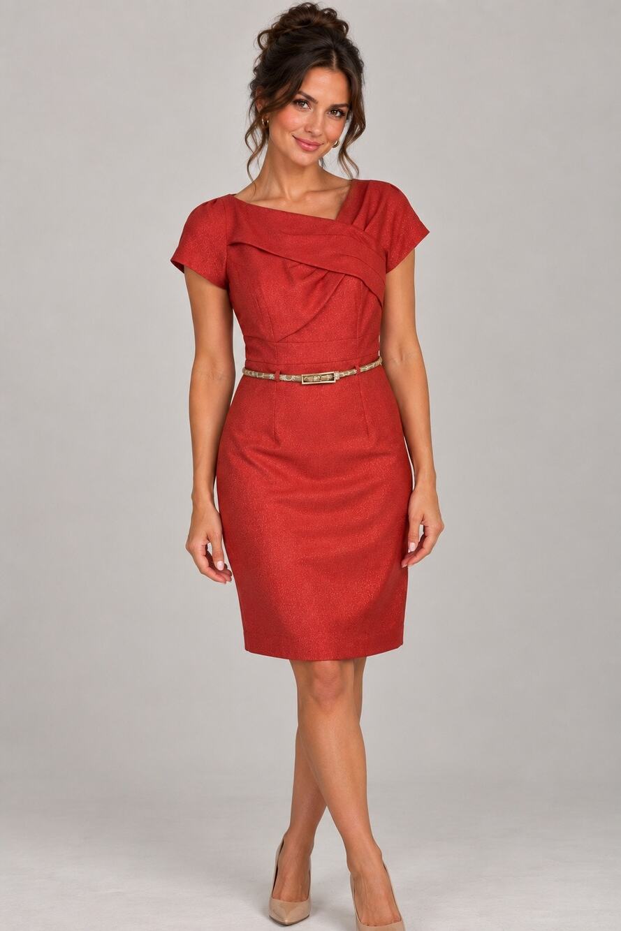 Tahari Arthur S. Levine Orange Dress - Size 4